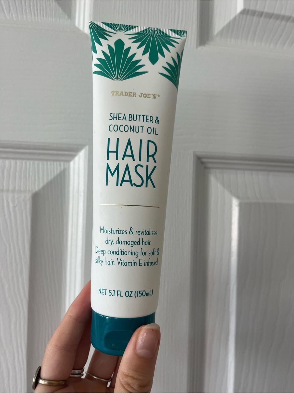 Trader Joe's Shea Butter & Coconut Oil Hair Mask - White & Teal